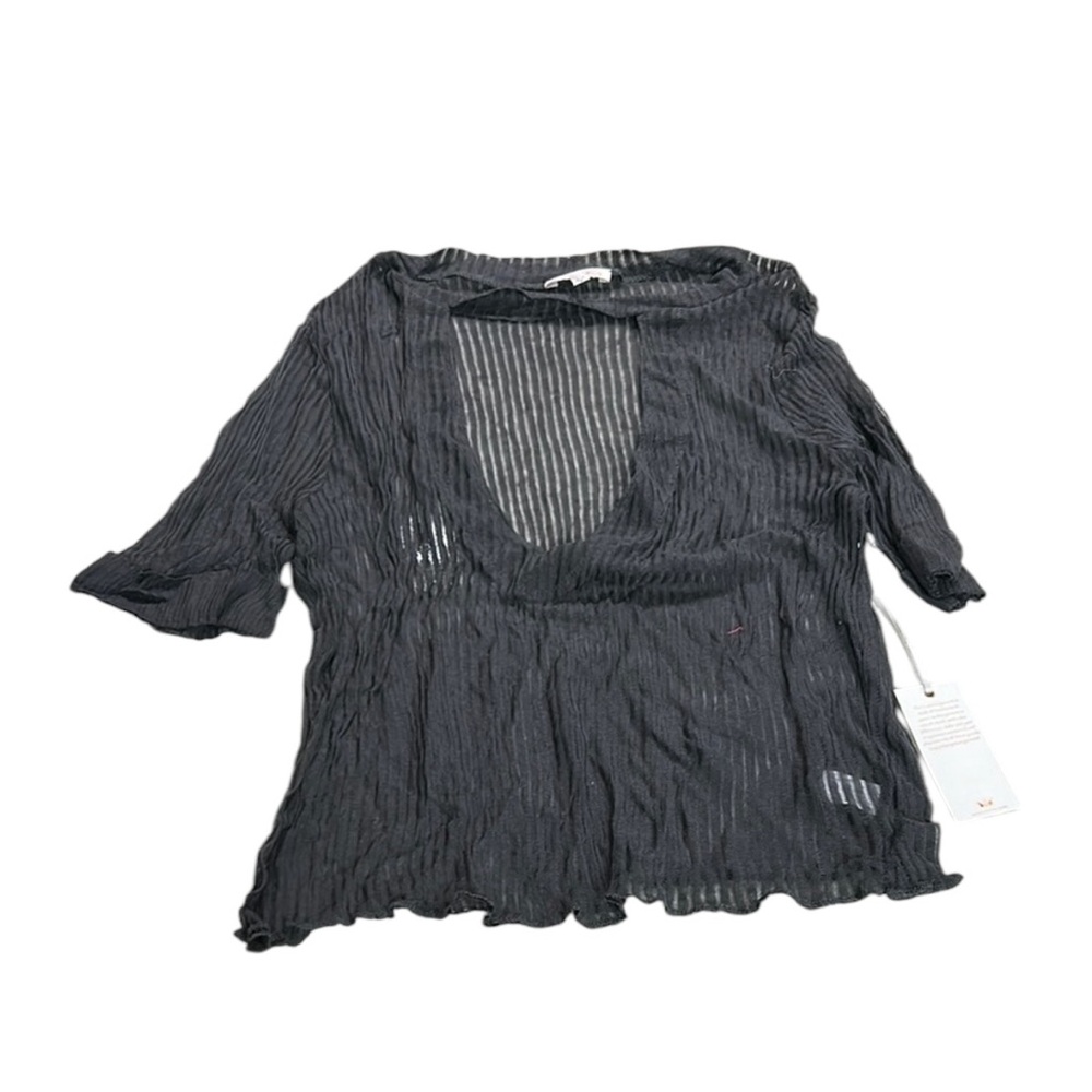 NWT Winston White Black Ribbed Choker TShirt